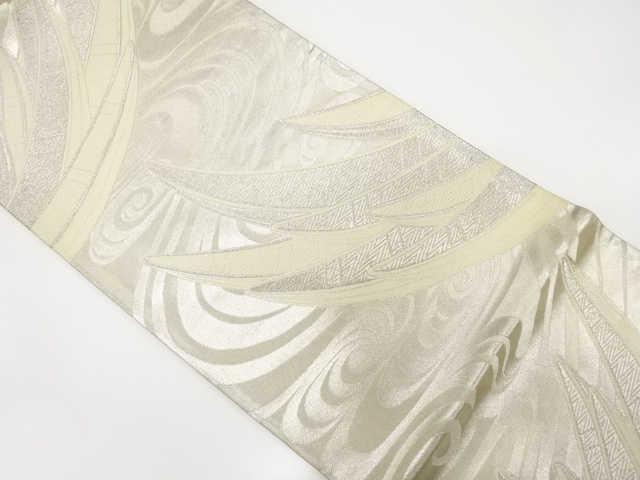 アンティーク　流水に舟模様織り出し袋帯(着用可)